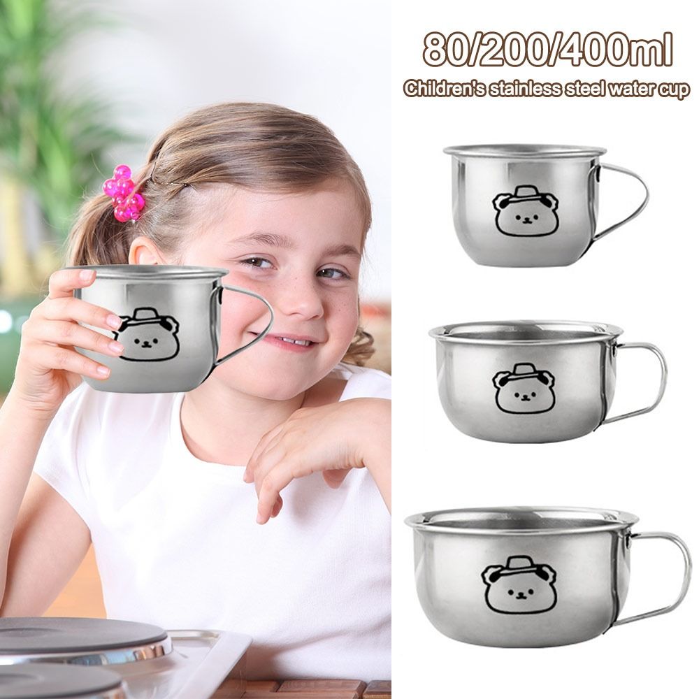 Coffee Tea - 80/200/400ML Kinderwaterbeker met berenontwerp, roestvrijstalen theemelkbeker,