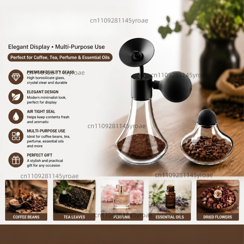 Coffee Tea - Glazen aroma-monsterflesje voor koffiebonen, thee, parfum,