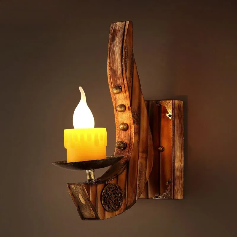 Switching Coffee To Tea - Creatieve Amerikaanse landelijke hars-wandlamp van massief