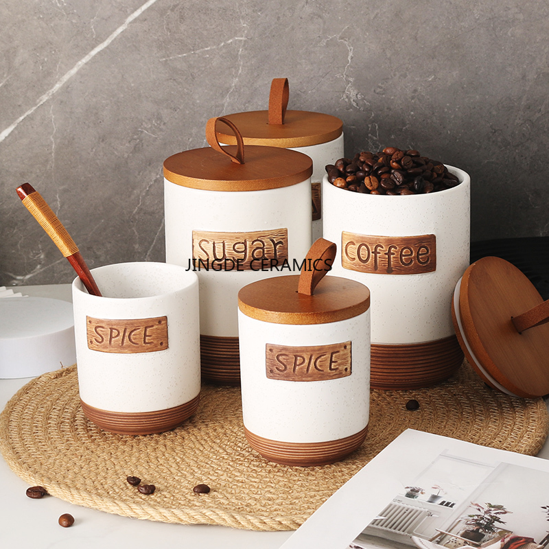 Coffee Tea Sugar Canister Set - 1 st Keramische verzegelde pot Koffie