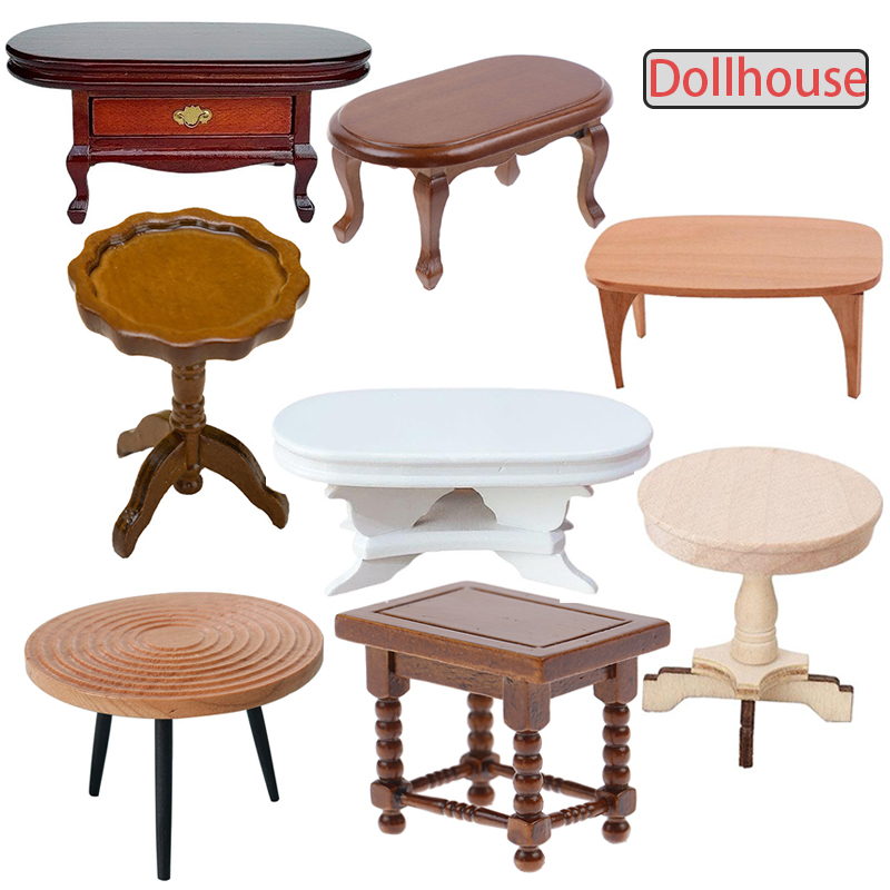 Coffee Tea - 1:12 poppenhuis miniatuur ronde tafel theetafel