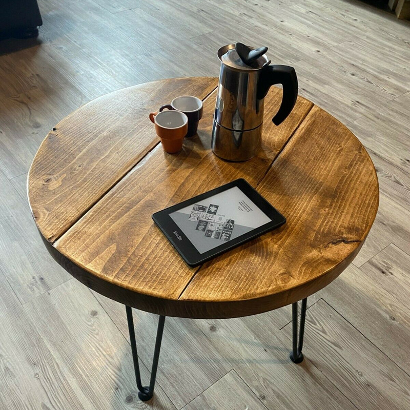 Coffee Tea Lounge - Moderne ronde salontafel massief hout compact
