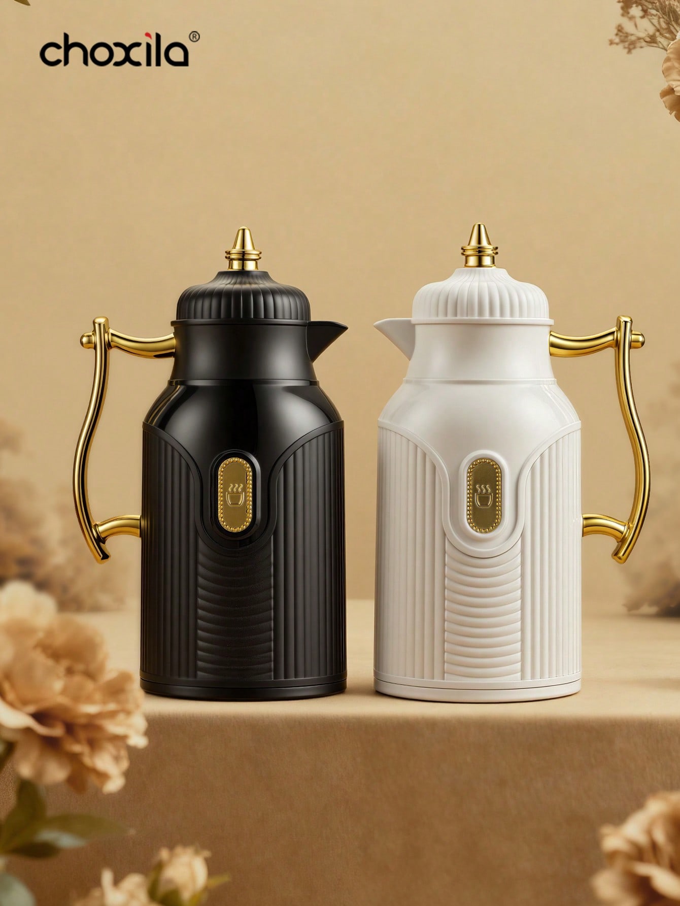Coffee Y Tea - 1 stuk grote geïsoleerde waterkoker, vergulde