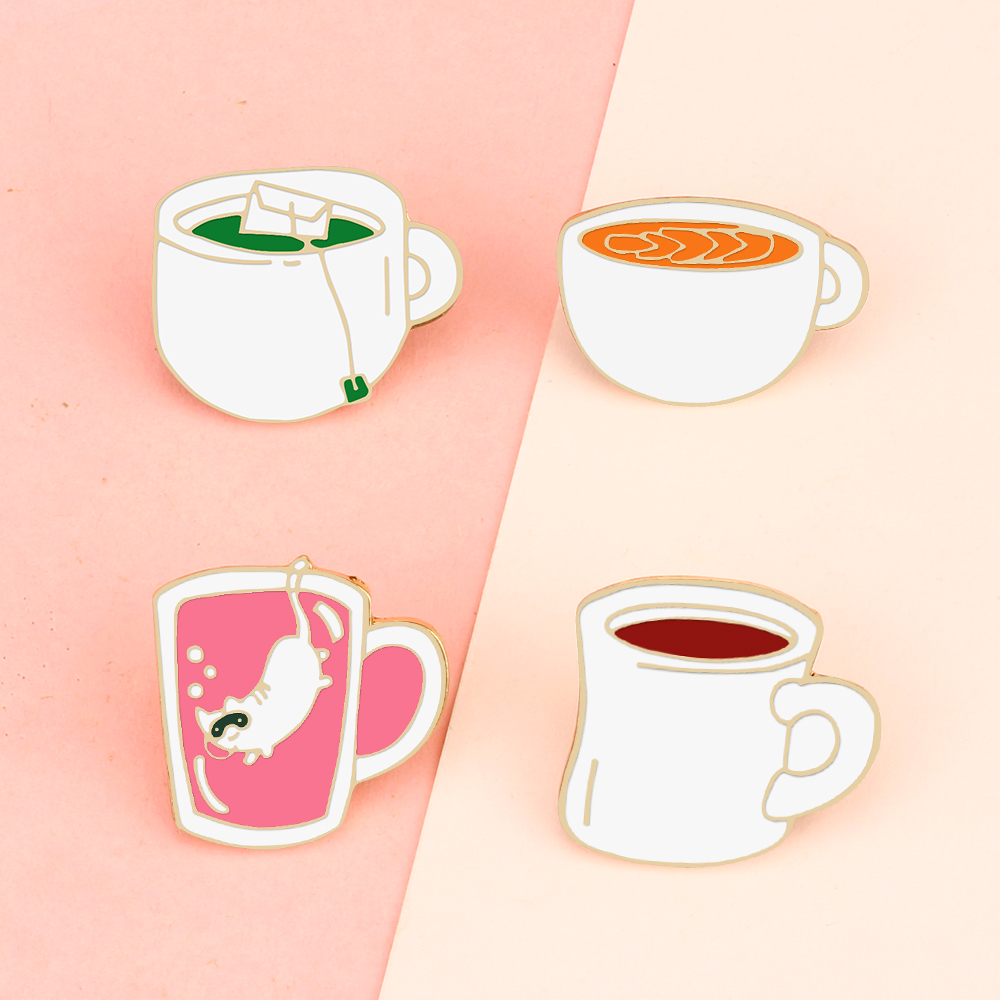 Coffee Tea Green - 4 Stijl Drank Emaille Spelden Creatieve