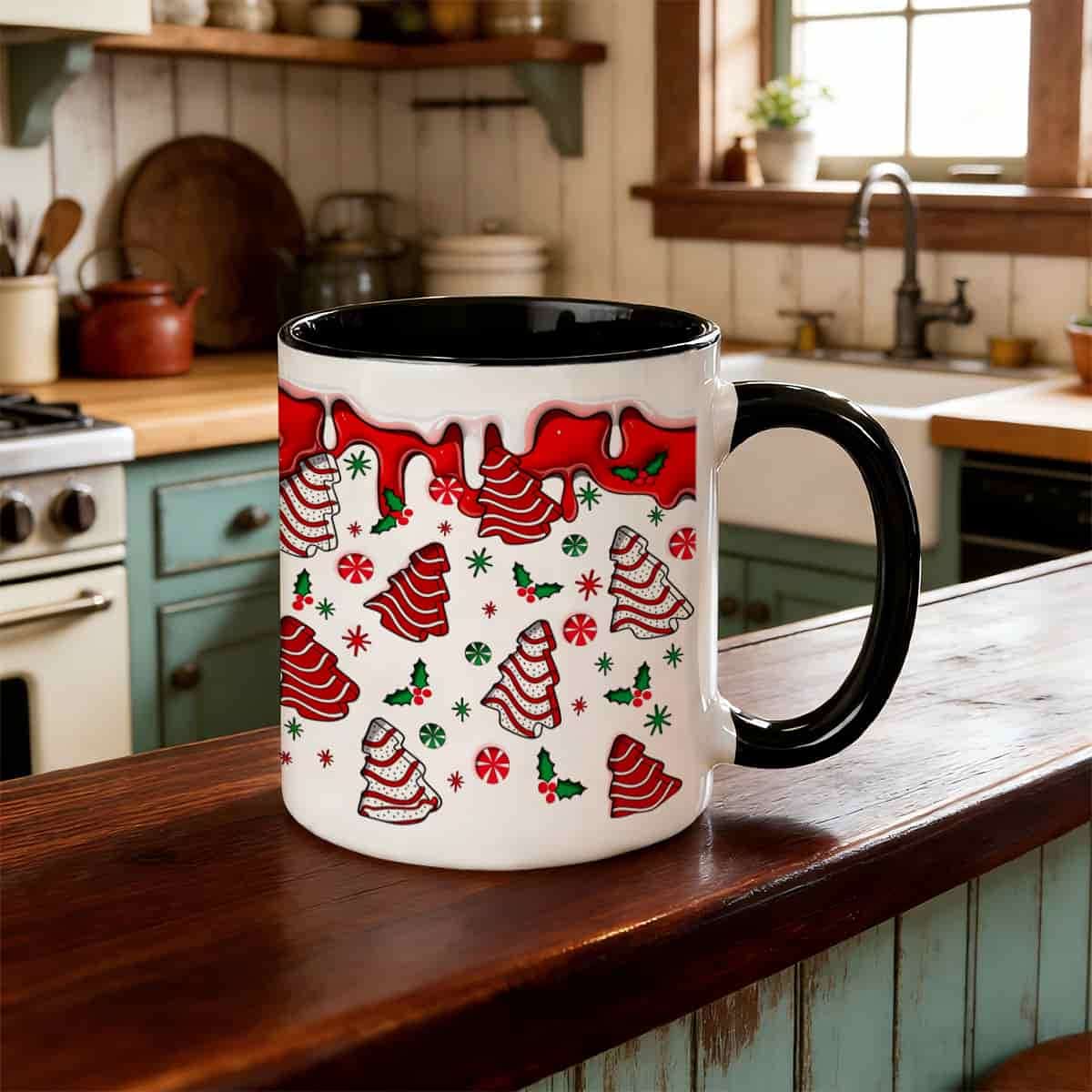 Coffee Tea Green - 1 stuk keramische koffiemok met kerstman-