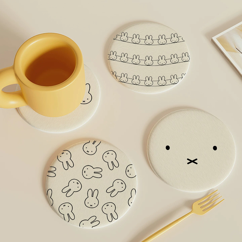 Good Coffee Tea - Miffy Kawaii Anime Onderzetters Schattig Waterabsorberend