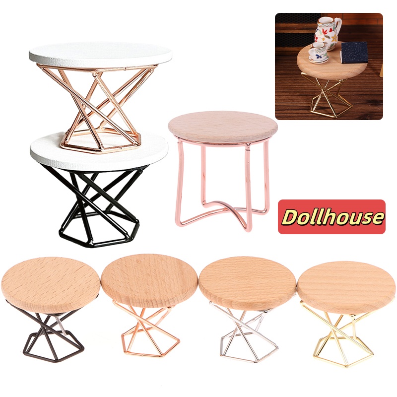 Coffee Tea - 1/12 Poppenhuis Simulatie Salontafel Ronde Theetafel