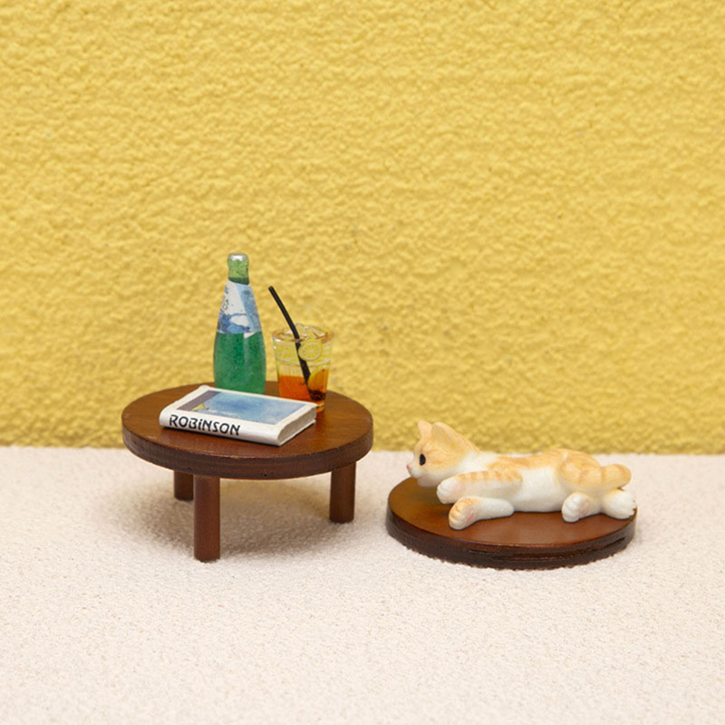 Coffee Y Tea - 1/12 Schaal Poppenhuis Miniatuur Houten Ronde