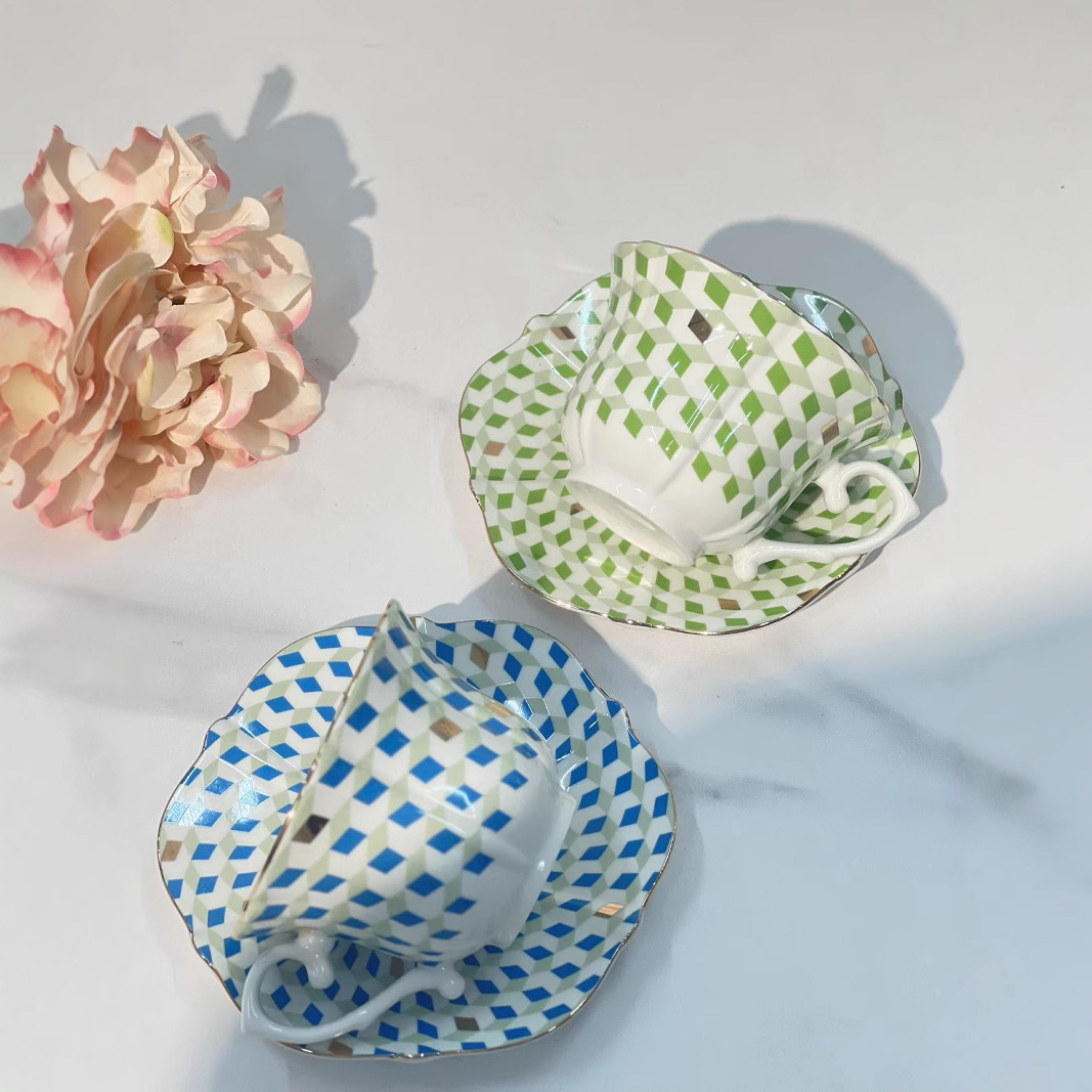 Lichte luxe blauwe en groene p - Coffee Tea Green recensie en prijs