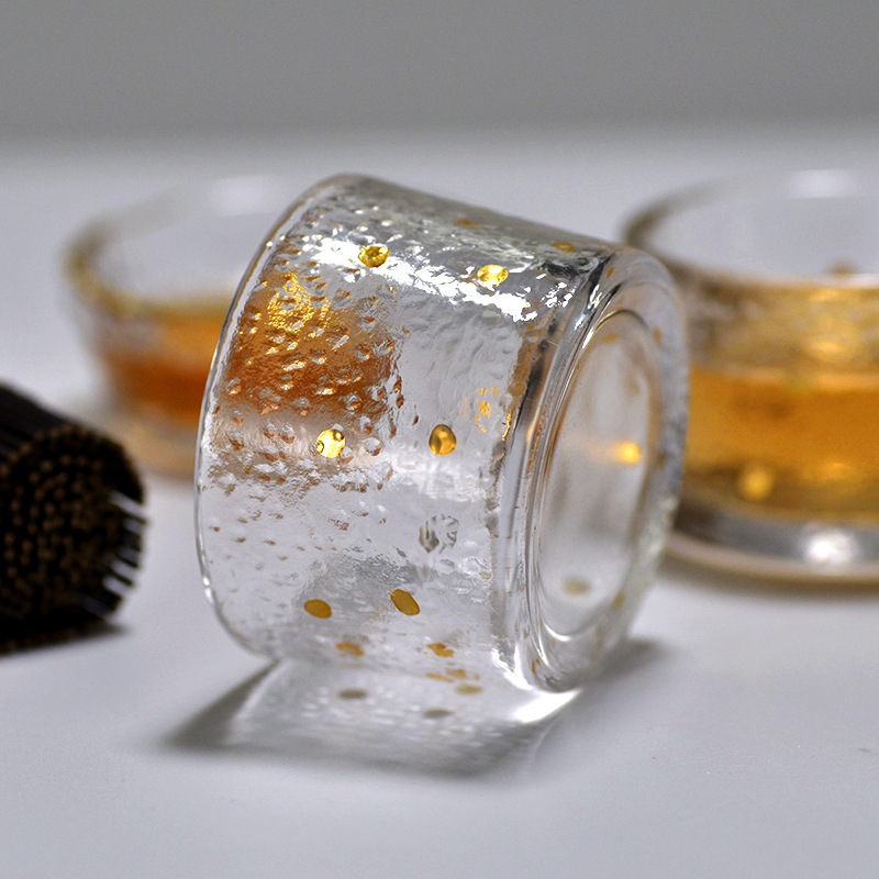 Gouden glazen theekop met goud - Coffee Tea Green recensie en prijs