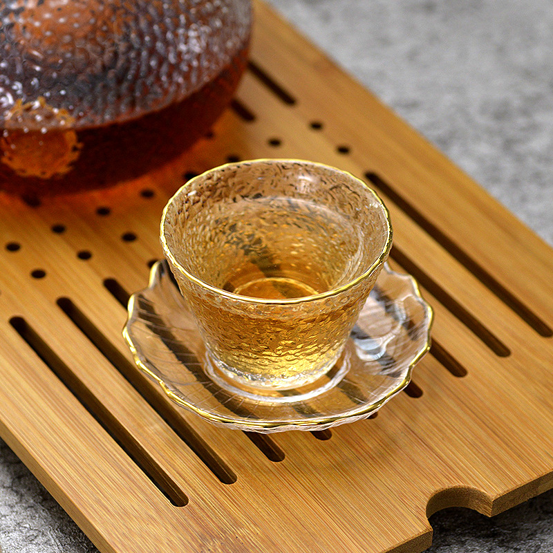 Gouden glazen theekop met goud - Coffee Tea Green recensie en prijs