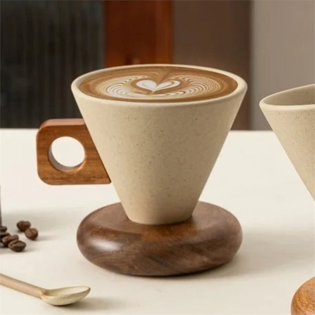 Keramische koffiekop & houten  - Coffee Tea recensie en prijs