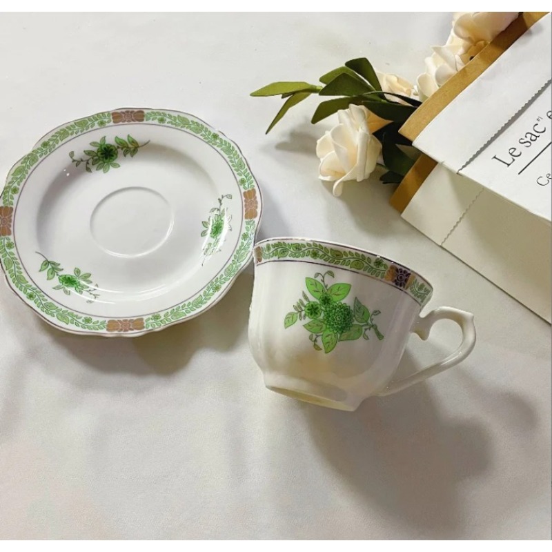 Vintage groene bloemmotief por - Coffee Tea Green recensie en prijs