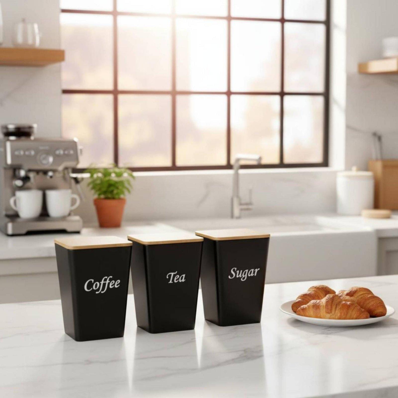 Set metalen voorraadpotten met - Coffee Tea Sugar Canister Set recensie en prijs