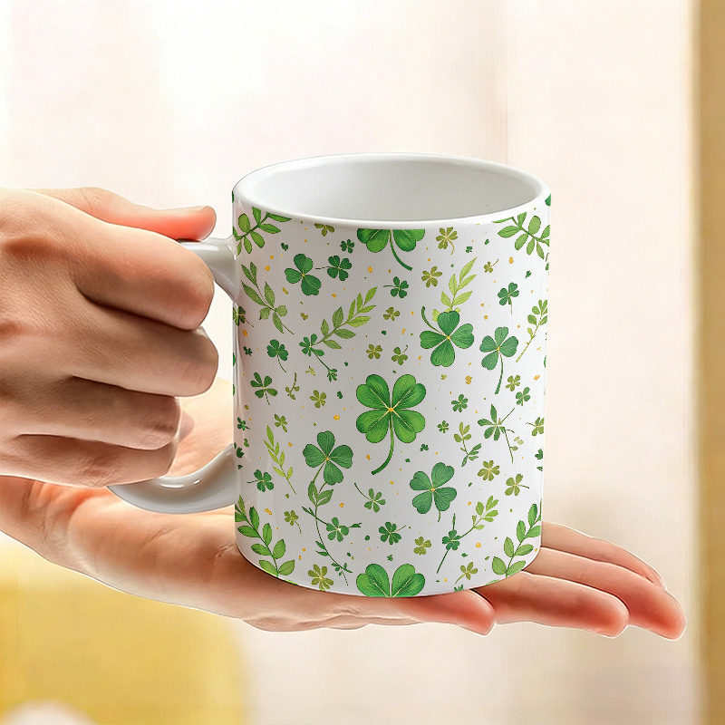 Aquarel groene klaver all-over - Coffee Tea Green recensie en prijs