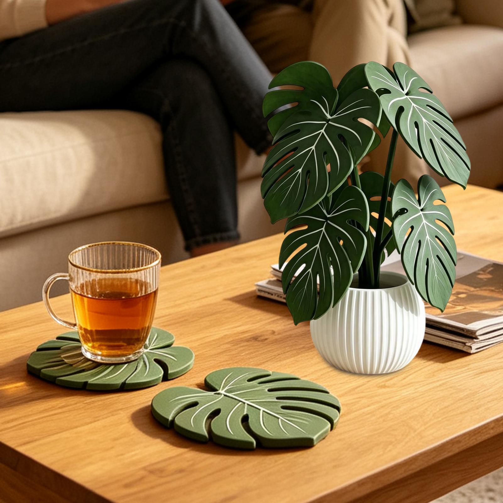 Kunstblad-onderzetter, nep gro - Coffee Tea Holders recensie en prijs