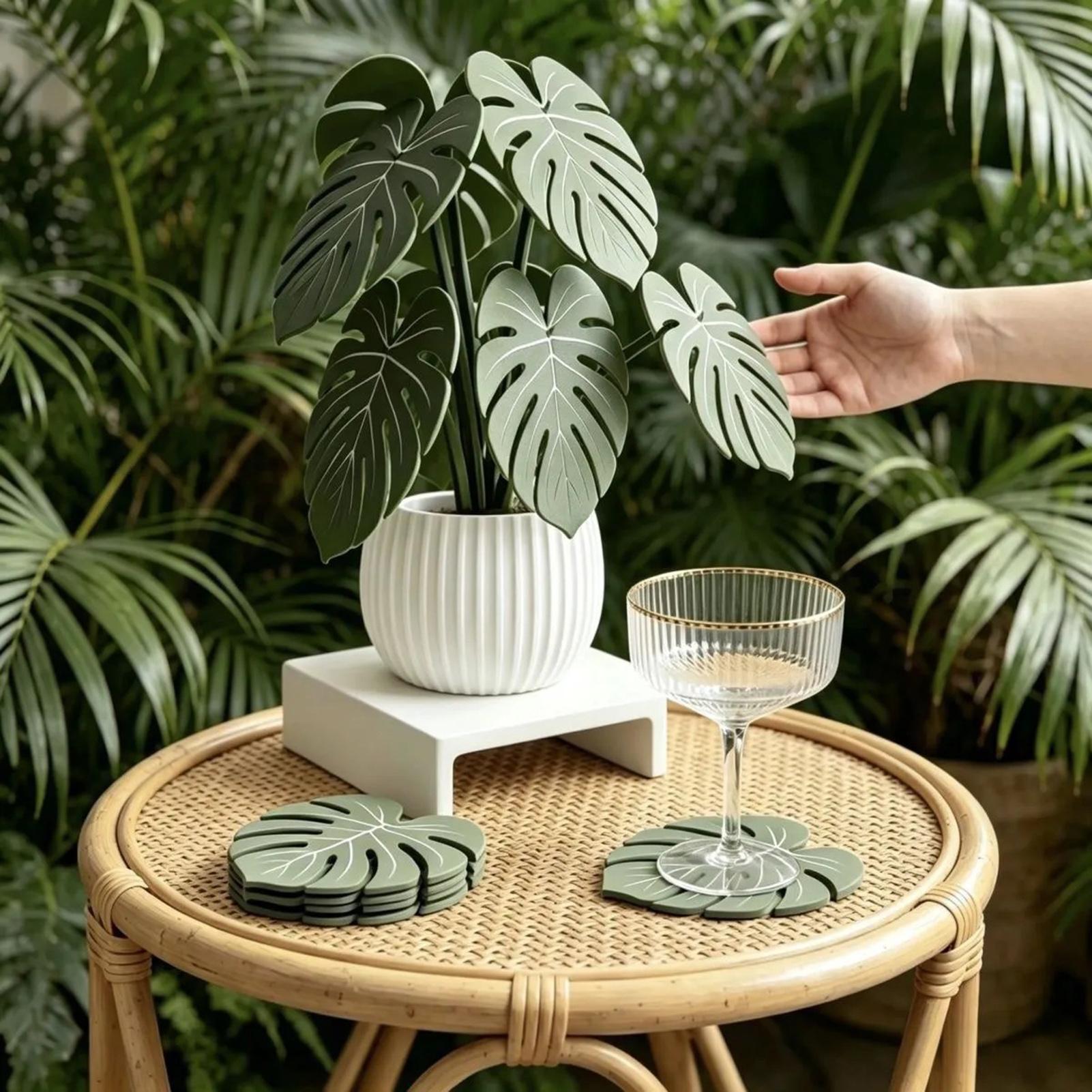 Kunstblad-onderzetter, nep gro - Coffee Tea Holders recensie en prijs
