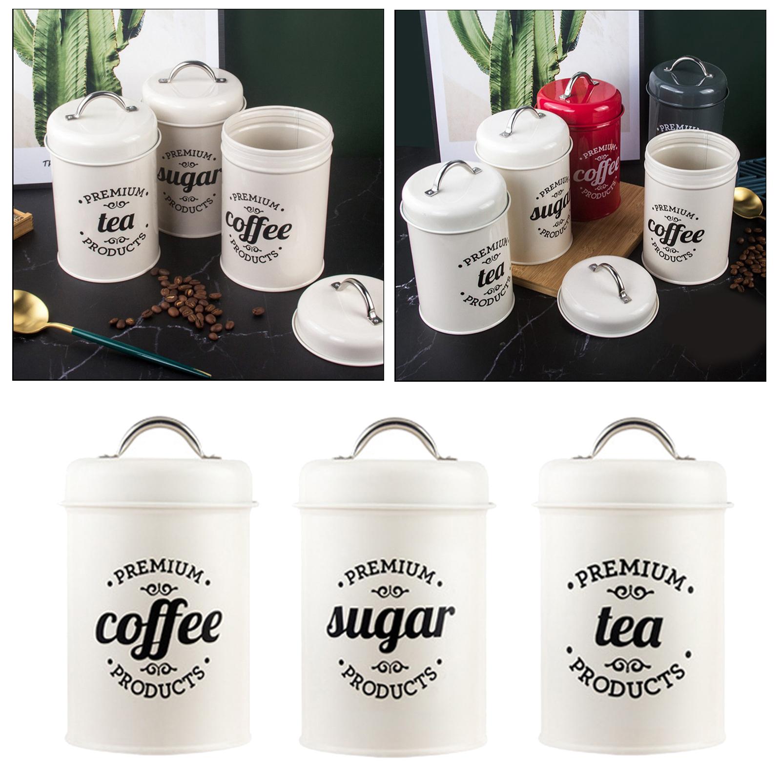 Metalen keukenblikjesset voor  - Coffee Tea Sugar Canister Set recensie en prijs